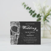 Carte Postale Tête de crâne gothique Invitation d'Hallomariage n (Debout devant)