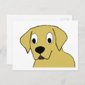 Carte Postale Tête de dessin de laboratoire jaune LR (Devant / Derrière)