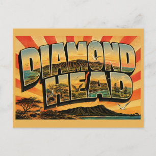Carte Postale Tête de diamant Hawaii Cratère volcanique Océan Ar