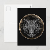 Carte Postale Tête de dragon abstrait dans l'esthétique (Devant / Derrière)
