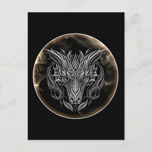 Carte Postale Tête de dragon abstrait dans l'esthétique (Devant)