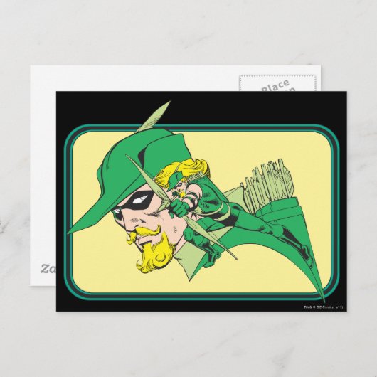 Carte Postale Tête de flèche verte (Devant / Derrière)