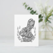 Carte Postale Tête De Lapin Inspirée En Wreath (Debout devant)
