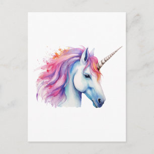Carte Postale Tête de licorne 