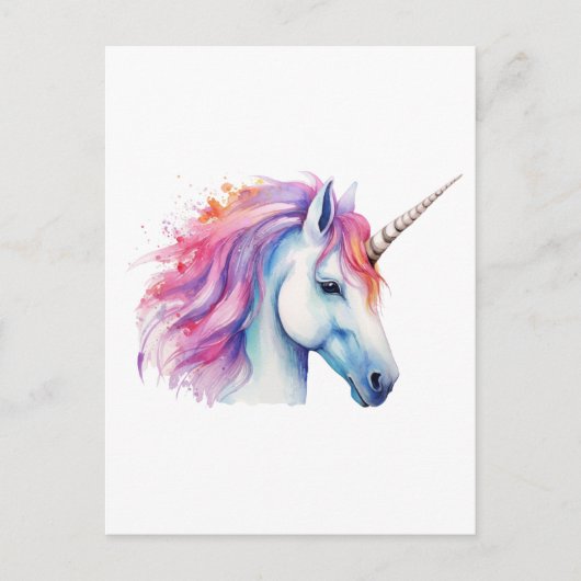 Carte Postale Tête de licorne  (Devant)