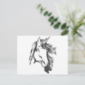 Carte Postale Tête de licorne (Debout devant)