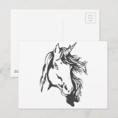 Carte Postale Tête de licorne (Devant / Derrière)