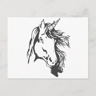 Carte Postale Tête de licorne