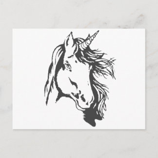 Carte Postale Tête de licorne