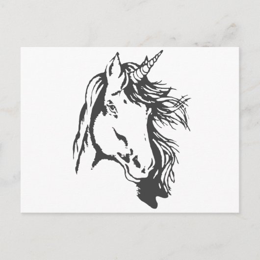 Carte Postale Tête de licorne (Devant)