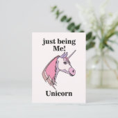 Carte Postale Tête de licorne rose violet (Debout devant)