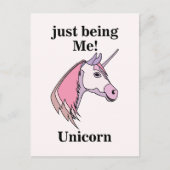 Carte Postale Tête de licorne rose violet (Devant)