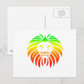 Carte Postale Tête de lion Rasta (Devant / Derrière)