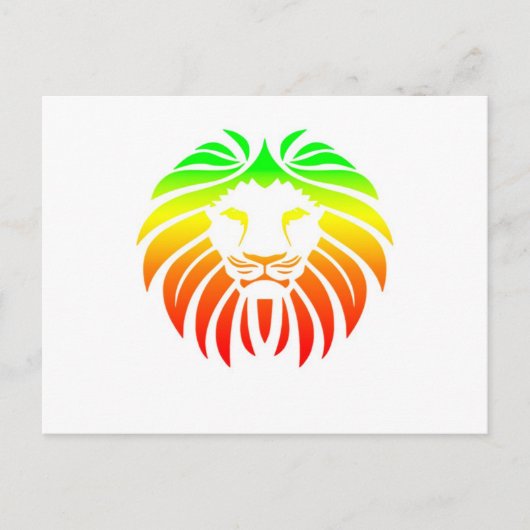Carte Postale Tête de lion Rasta (Devant)