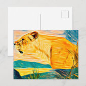 Carte Postale Tête de lionne (Devant / Derrière)