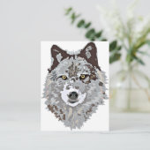 Carte Postale Tête de loup stylisée (Debout devant)
