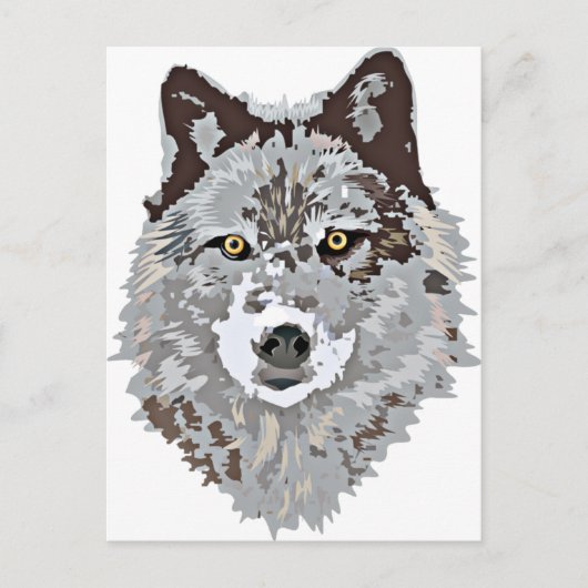 Carte Postale Tête de loup stylisée (Devant)
