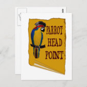 Carte Postale Tête de perroquet de pirates (Devant / Derrière)