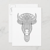 Carte Postale Tête de taureau Style (Devant / Derrière)