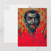 Carte Postale Tête diable vintage Krampus (Devant / Derrière)
