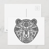 Carte Postale Tête d'ours de style (Devant / Derrière)