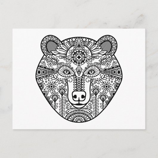 Carte Postale Tête d'ours de style (Devant)