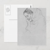 Carte Postale Tête d'une vieille femme en profil par Gustav Klim (Devant / Derrière)