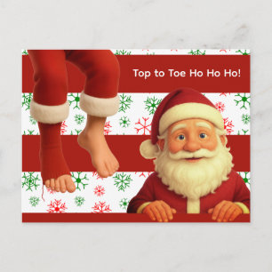 Carte Postale Tête et jambes de Père Noël, plaisir du Pôle Nord,