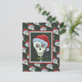 CARTE POSTALE TÊTE MORTE PÈRE NOËL SKULL, HUMOUR SKELETON DE NOË (Debout devant)