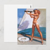 Carte Postale Tête rouge avec broche Spyglass vers le haut (Devant / Derrière)