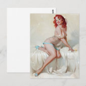 Carte Postale Tête rouge dans la colonne de palmes vers le haut (Devant / Derrière)