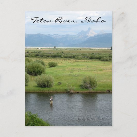 Carte Postale Teton River, Idaho Fisherman Postcard (Devant)