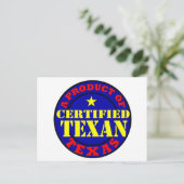 CARTE POSTALE TEXAN CERTIFIÉ (Debout devant)