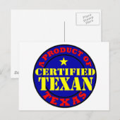 CARTE POSTALE TEXAN CERTIFIÉ (Devant / Derrière)