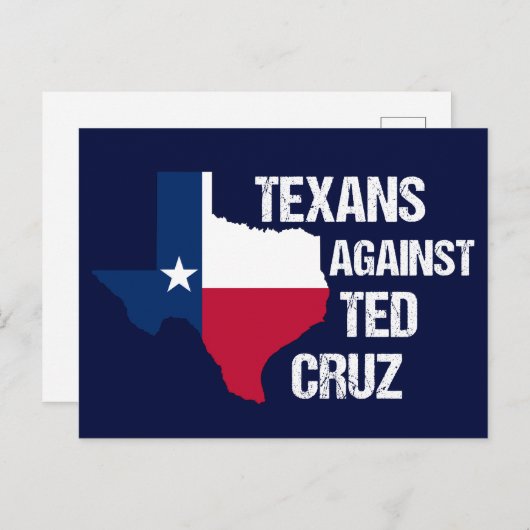 Carte Postale Texans contre Ted Cruz Texas Démocrate (Devant / Derrière)