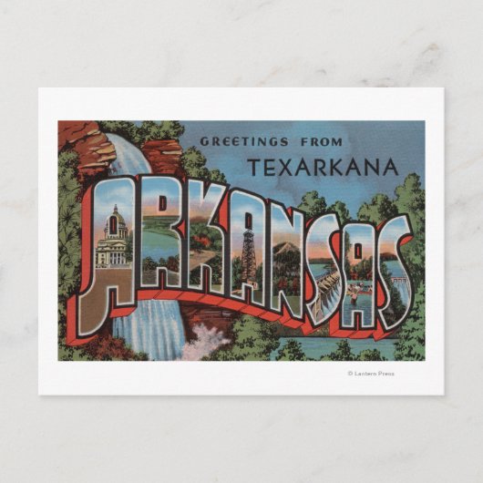 Carte Postale Texarkana, Arkansas (Scène des chutes d'eau) (Devant)
