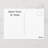 CARTE POSTALE TEXAS  (Dos)