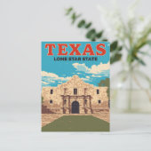 Carte Postale Texas Alamo Vintage Travel (Debout devant)