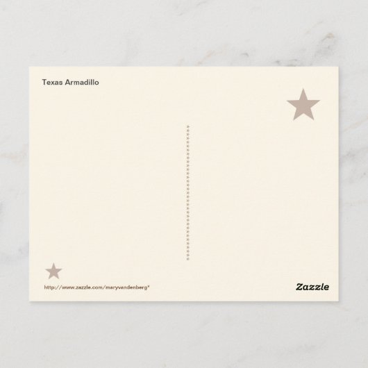 Carte postale Texas Armadillo #3 (Dos)