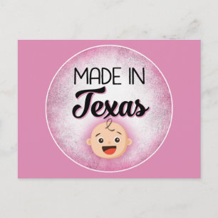Carte postale Texas Baby Funny Pink New Girl