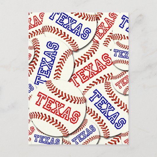 Carte Postale Texas Baseballs Collage (Devant)