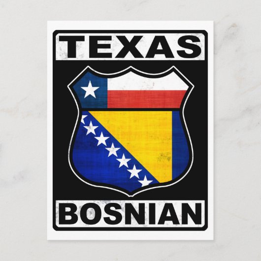 Carte Postale Texas Bosniaque Américain (Devant)
