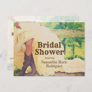 Carte Postale Texas Bride dans les bottes nuptiale douche d'invi