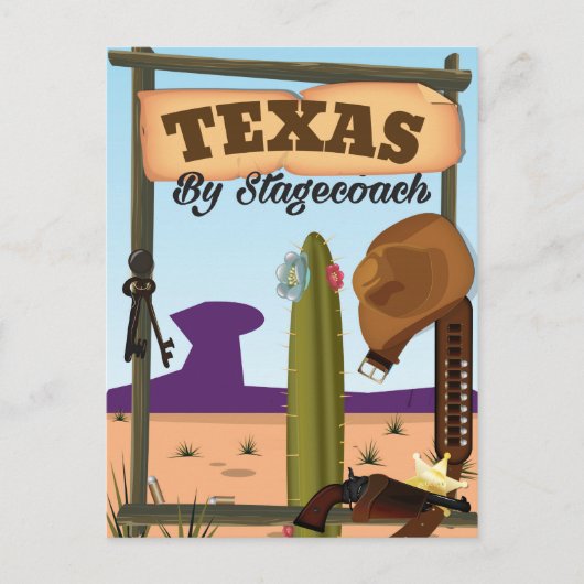 Carte Postale Texas By Stagecoach (Devant)