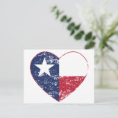 Carte Postale Texas Drapeau Coeur désorganisé (Debout devant)