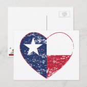 Carte Postale Texas Drapeau Coeur désorganisé (Devant / Derrière)