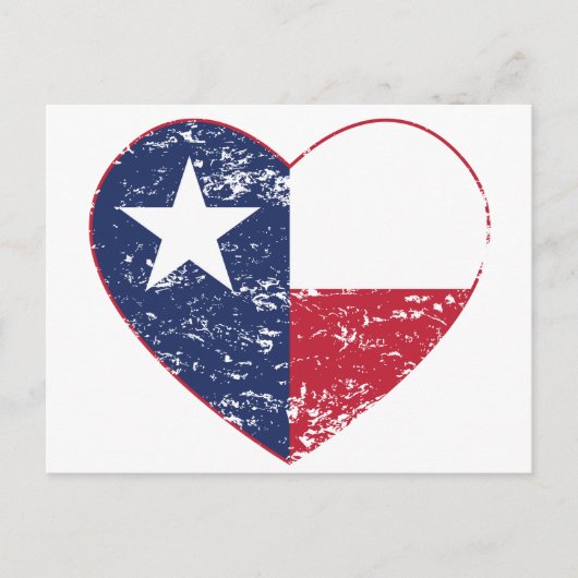 Carte Postale Texas Drapeau Coeur désorganisé (Devant)