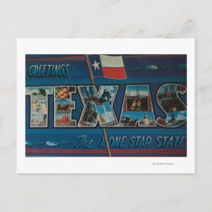 Carte Postale Texas (Drapeau Lone-Star)Grandes Scènes