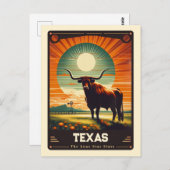 Carte Postale Texas | Esprit patriotique Vintage (Devant / Derrière)
