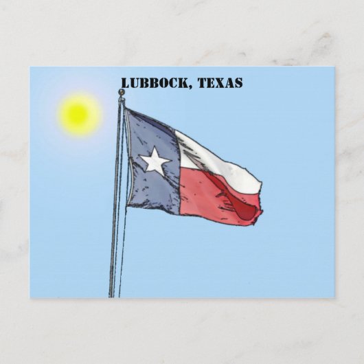 Carte Postale Texas Flag, Lubbock (Devant)